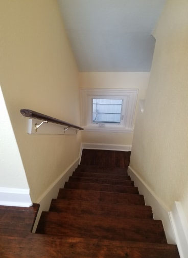 sanded wooden stairs
